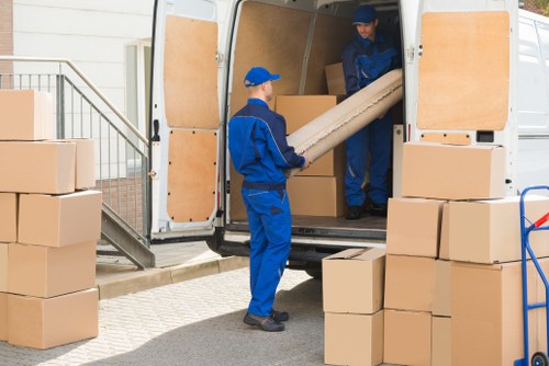 Office removals planning in Wandsworth with boxes and desks