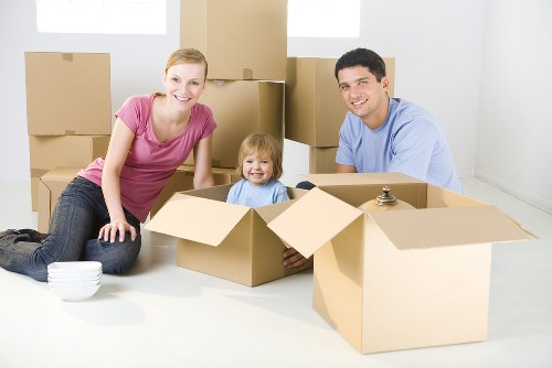 Boxes and furniture being loaded during a Wandsworth removals move