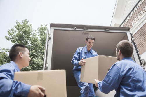 Student removals in Wandsworth with packed boxes ready for transport