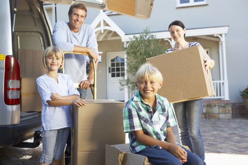 Packed electronics and files ready for office removals in Wandsworth