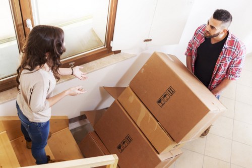 Team handling office furniture during a Wandsworth move